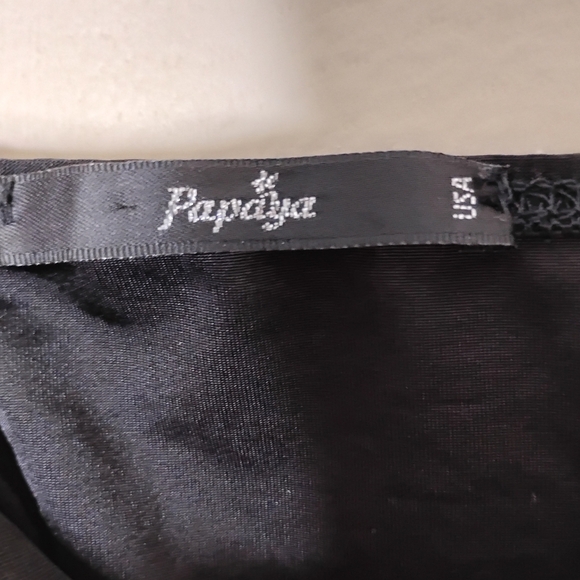 Papaya Strapless Satin Handkerchief Top L Floral Y2K Babydoll Festival - Picture 7 of 8